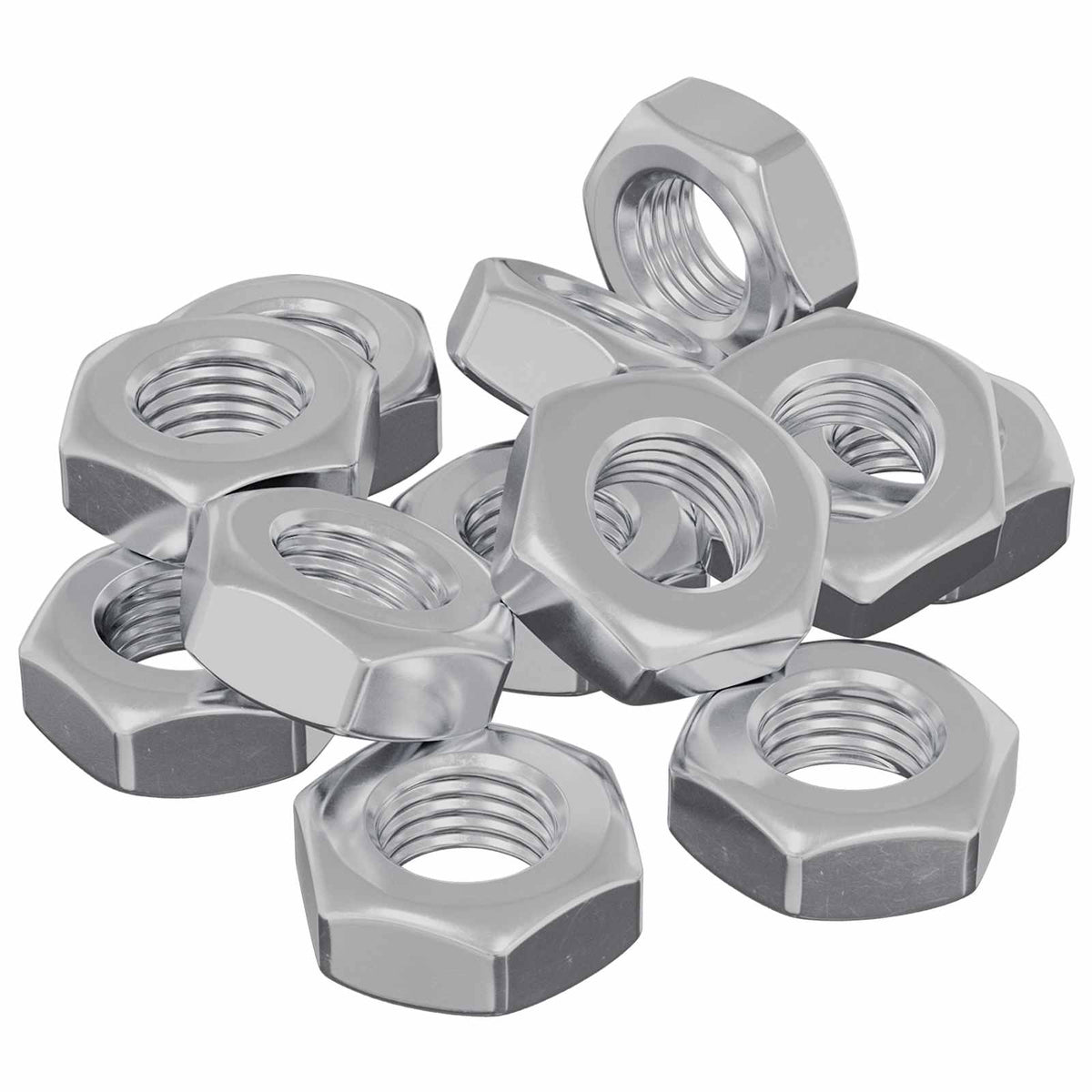 Vidaxl zeshoekige moer 12 st zilver m8 metaal