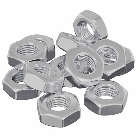 Vidaxl zeshoekige moer 12 st zilver m8 metaal