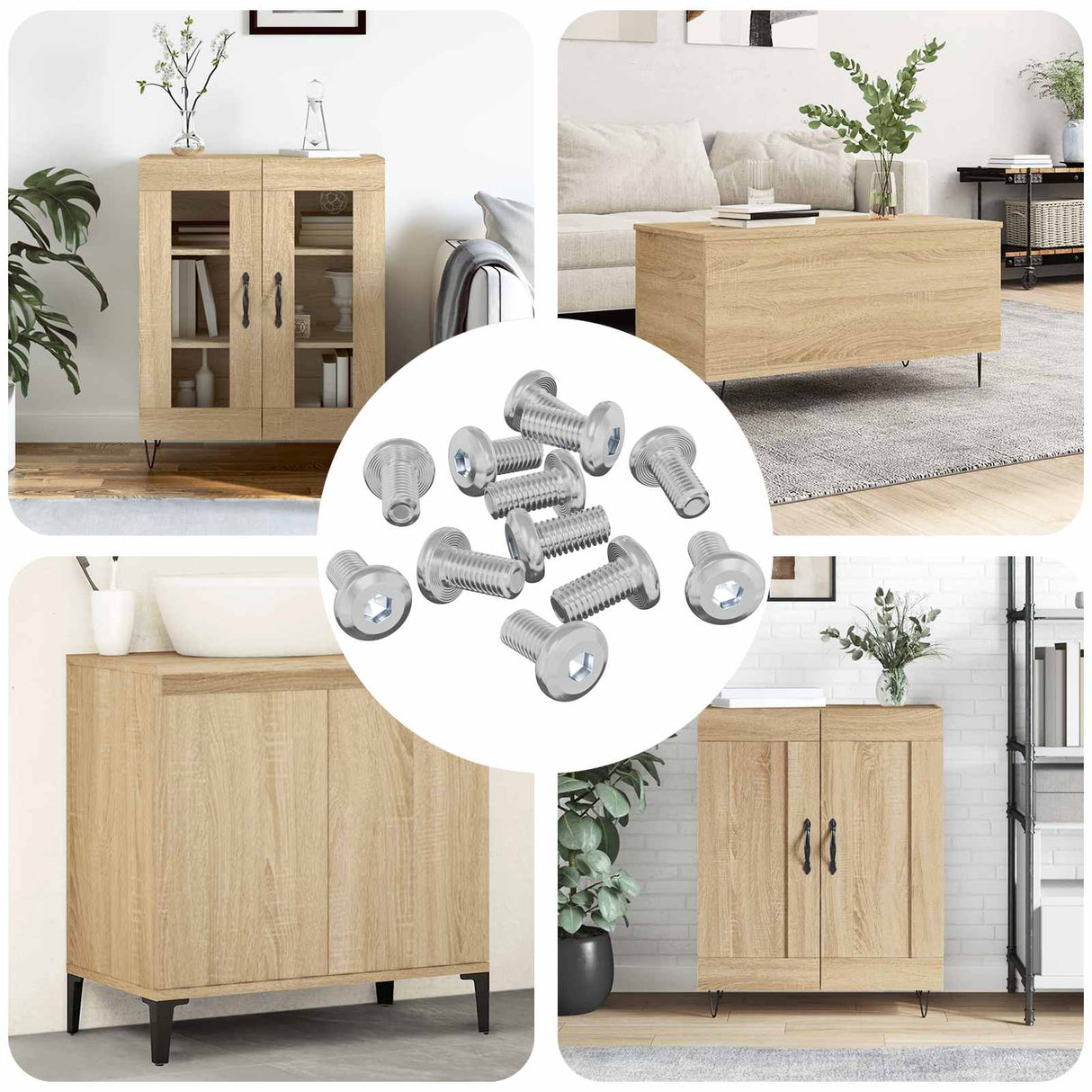 Vidaxl slotschroef effen 4865 pcs zilver staal