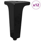 Vidaxl meubelpoten 12 pcs zwart 54,1 x 54,1 x 100 mm ijzer