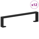 Vidaxl meubelpoten 12 pcs zwart 436 x 40,5 x 100 mm ijzer