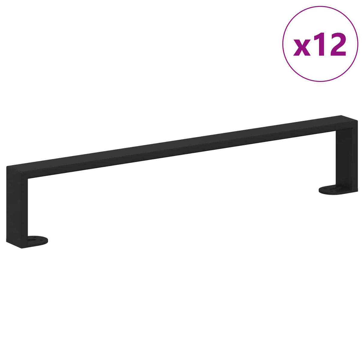 Vidaxl meubelpoten 12 pcs zwart 546 x 40,5 x 100 mm ijzer