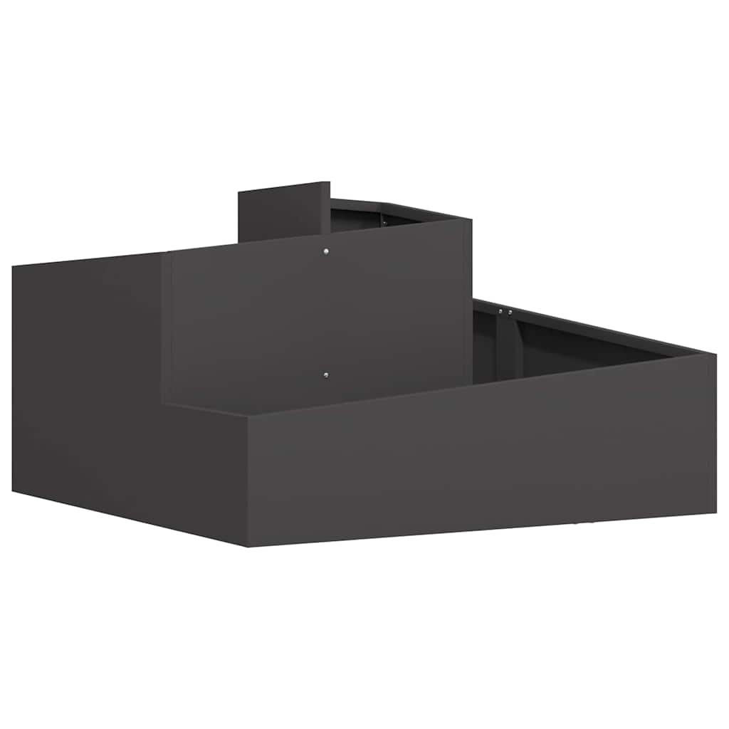 Vidaxl tuin bloempot zwart 80 x 80 x 50 cm koudgewalst staal