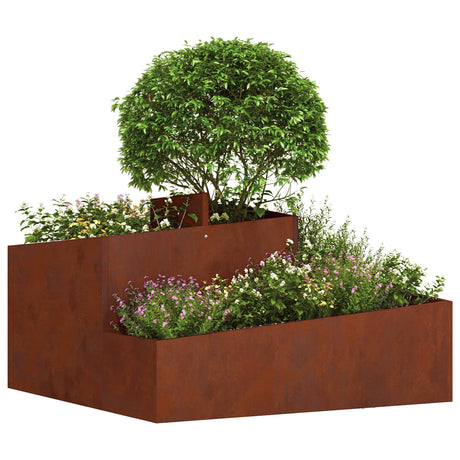 Vidaxl plantenbak roestkleurig 80 x 80 x 50 cm weervast staal