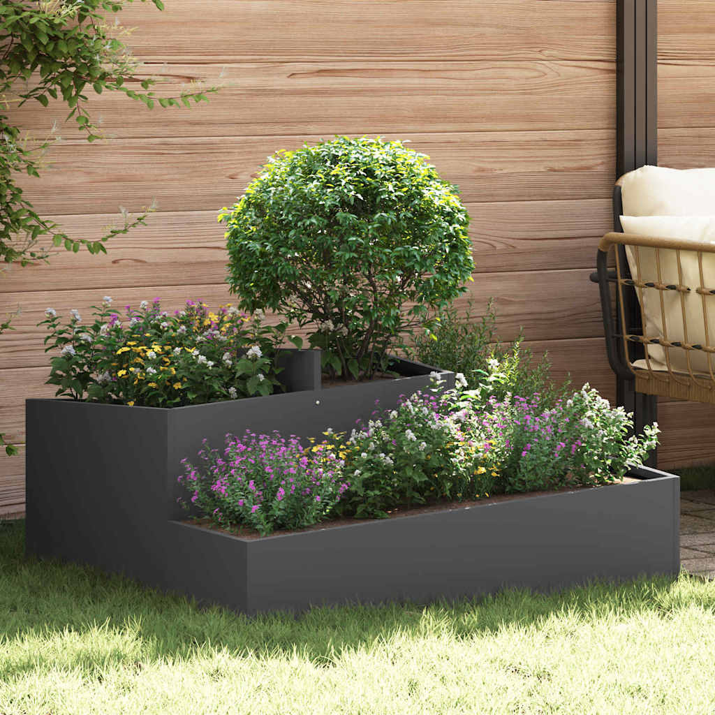 Vidaxl plantenbak zwart 100 x 100 x 50 cm koudgewalst staal
