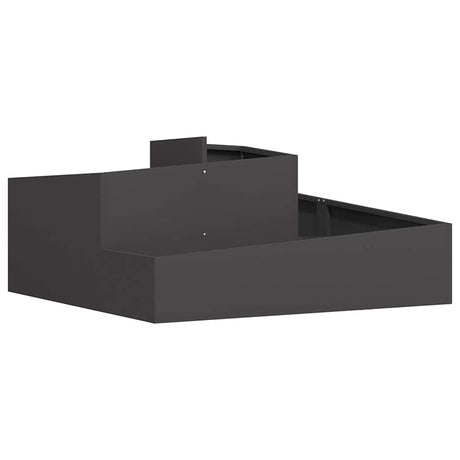 Vidaxl tuin bloempot zwart 100 x 100 x 50 cm koudgewalst staal