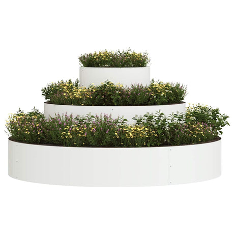 Vidaxl plantenbak wit 120 x 120 x 20 cm koudgewalst staal