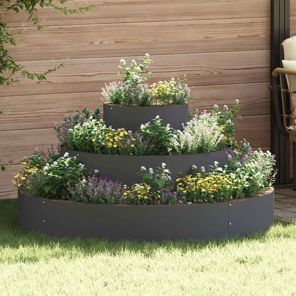 Vidaxl plantenbak antraciet 120 x 120 x 20 cm koudgewalst staal