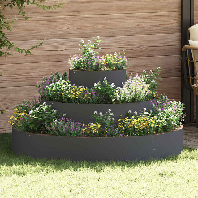 Vidaxl plantenbak antraciet 120 x 120 x 20 cm koudgewalst staal
