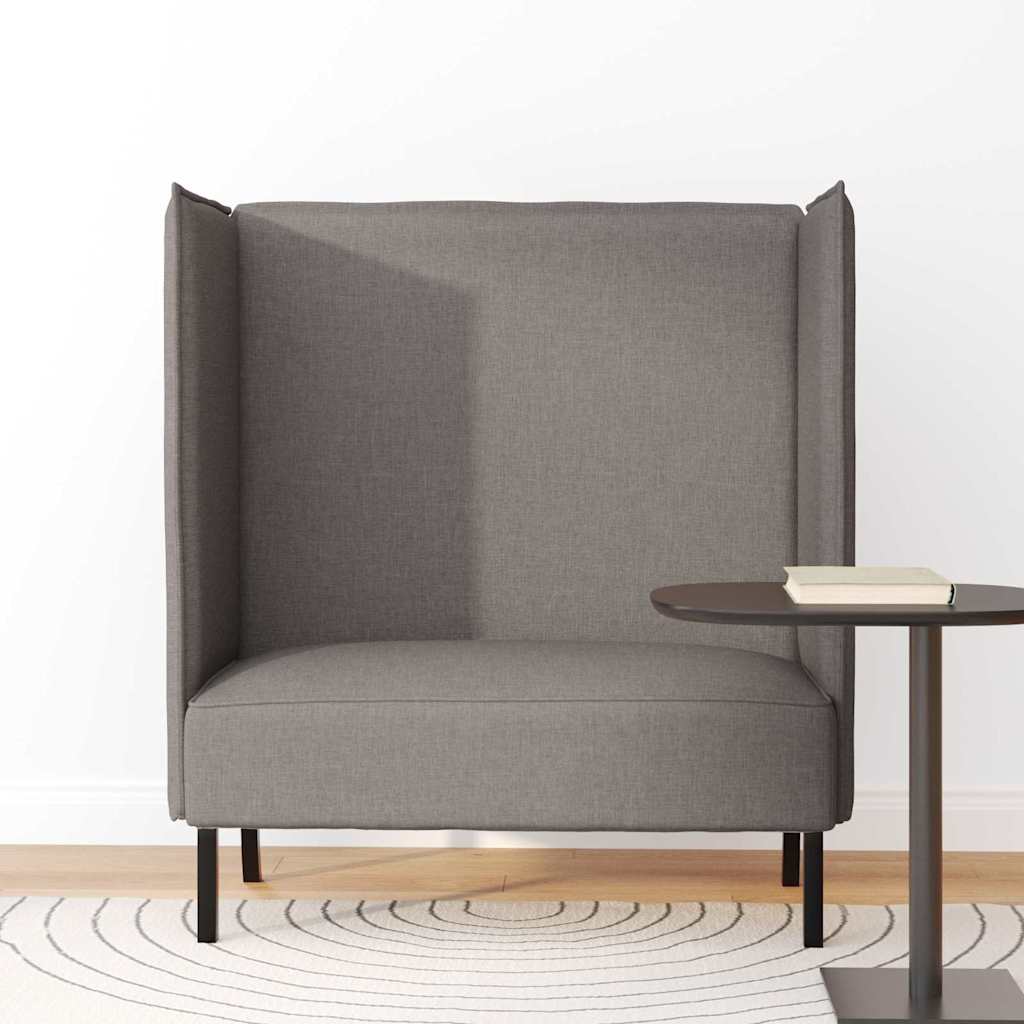 Vidaxl hoge rug bank taupe 109 x 56 x 121 cm stof