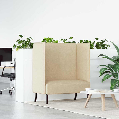 Vidaxl hoge rug bank 101cm crème stof
