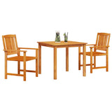 Vidaxl tuin eettafelset 3 st bruin massief acaciahout