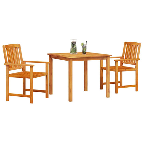Vidaxl tuin eettafelset 3 st bruin massief acaciahout
