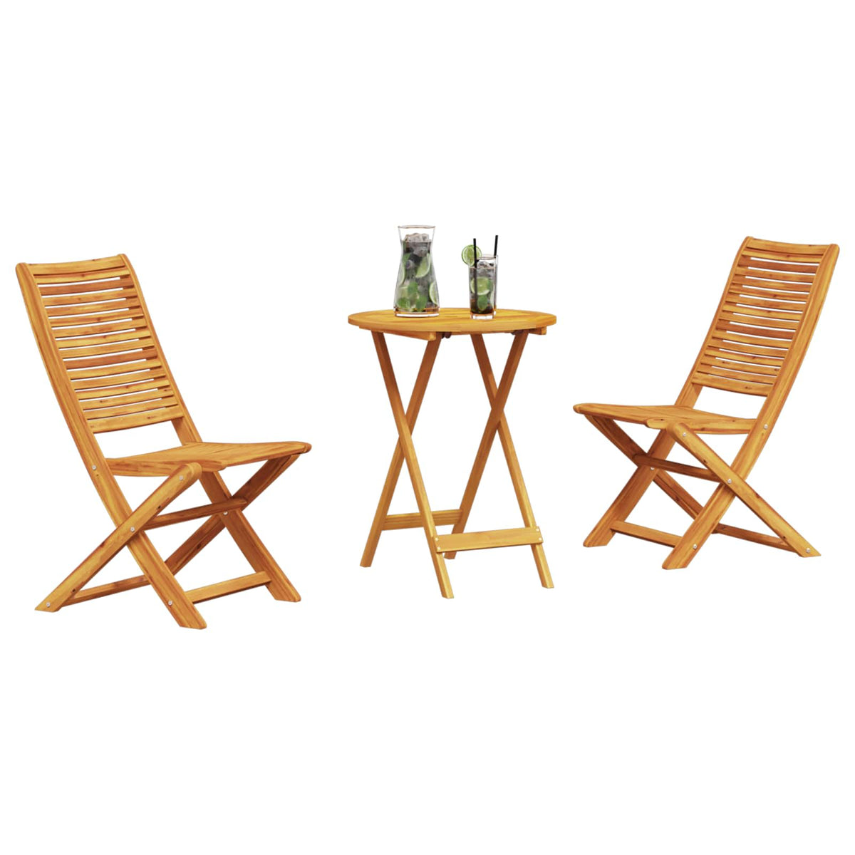 Vidaxl vouw bistro set 3 st bruin massief acaciahout