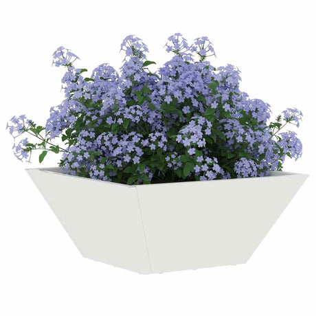 Vidaxl tuin bloempot wit 35 x 35 x 15 cm koudgewalst staal