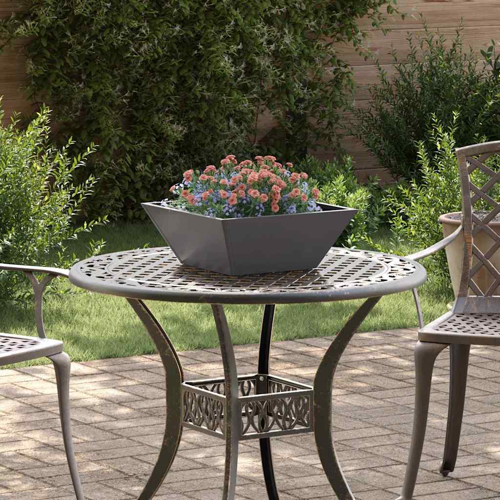 Vidaxl tuin bloempot zwart 40 x 40 x 15 cm koudgewalst staal