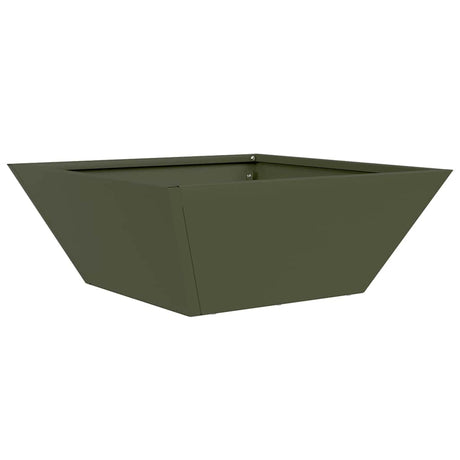 Vidaxl plantenbak olijfgroen 40 x 40 x 15 cm koudgewalst staal