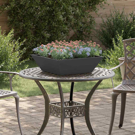 Vidaxl tuin bloempot zwart 50 x 50 x 15 cm koudgewalst staal
