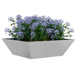 Vidaxl tuin bloempot zilver 50 x 50 x 15 cm roestvrij staal