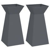 Vidaxl pilaar plantenbak 2 pcs antraciet 35 x 35 x 73 cm
