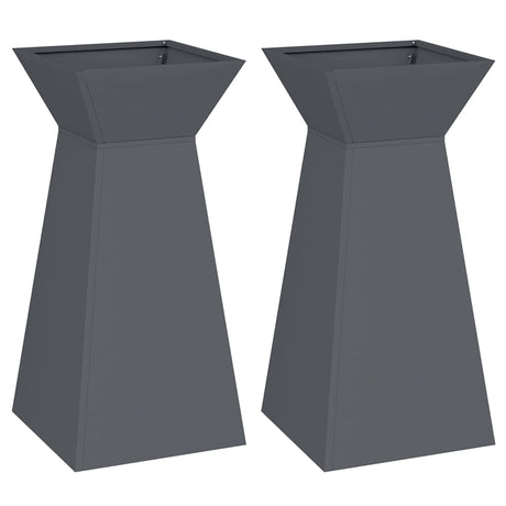 Vidaxl pilaar plantenbak 2 pcs antraciet 35 x 35 x 73 cm