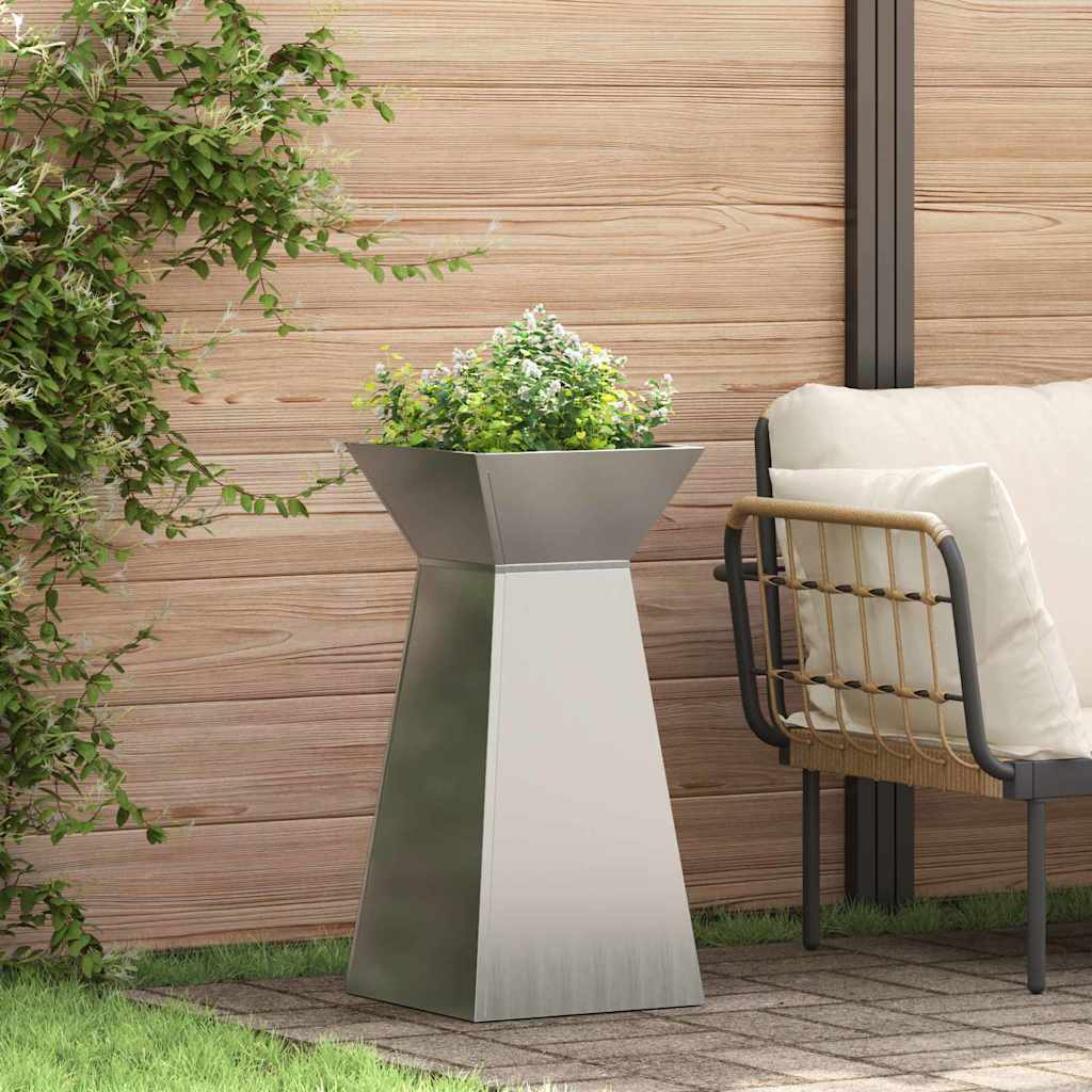 Vidaxl pilaar plantenbak 2 pcs zilver 35 x 35 x 73 cm