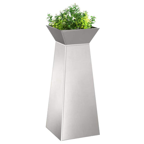 Vidaxl pilaar plantenbak 2 st zilver 40 x 40 x 100 cm roestvrij staal