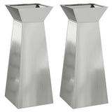 Vidaxl pilaar plantenbak 2 pcs zilver 40 x 40 x 100 cm