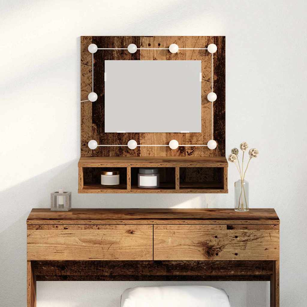Vidaxl spiegelkast oud hout 60 x 31,5 x 62 cm bewerkt hout