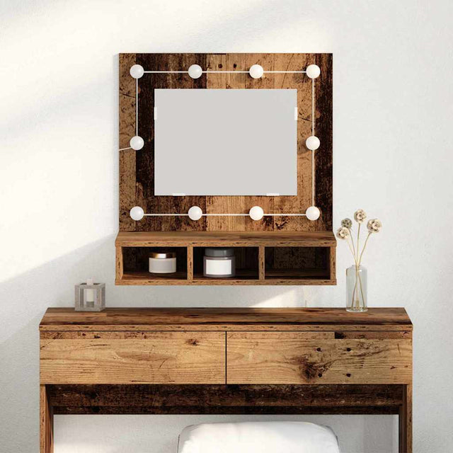 Vidaxl spiegelkast oud hout 60 x 31,5 x 62 cm bewerkt hout