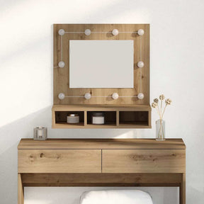 Vidaxl spiegelkast artisan eiken 60 x 31,5 x 62 cm bewerkt hout