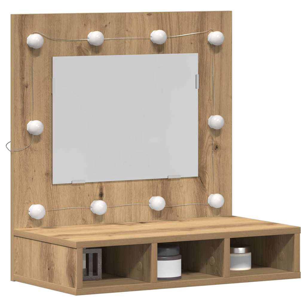 Vidaxl spiegelkast artisan eiken 60 x 31,5 x 62 cm bewerkt hout