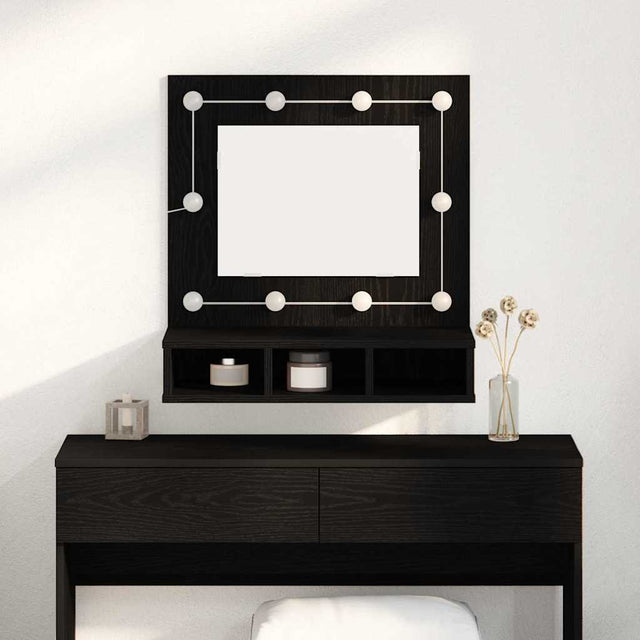 Vidaxl spiegelkast zwart eiken 60 x 31,5 x 62 cm bewerkt hout