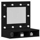 Vidaxl spiegelkast zwart eiken 60 x 31,5 x 62 cm bewerkt hout