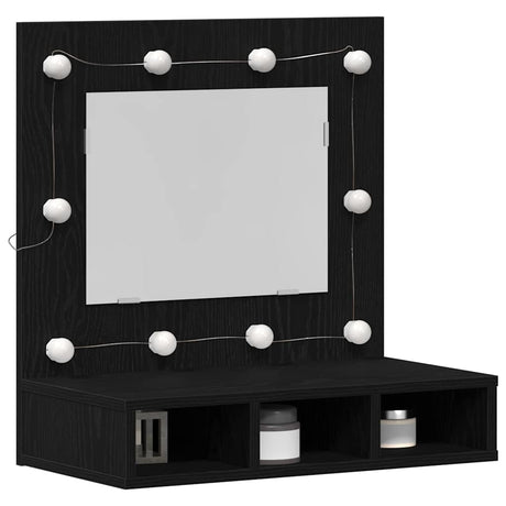 Vidaxl spiegelkast zwart eiken 60 x 31,5 x 62 cm bewerkt hout