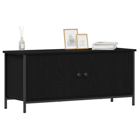 Vidaxl tv-kast 100 x 35 x 45 cm zwart eiken bewerkt hout