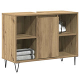 Vidaxl badkamer kast artisan eiken 80 x 33 x 60 cm bewerkt hout