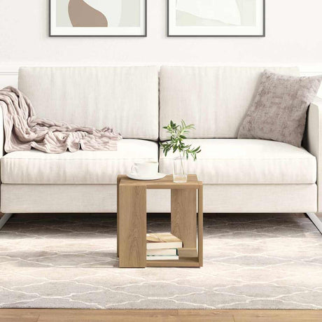 Vidaxl salontafel artisan eiken 32 x 32 x 30 cm bewerkt hout