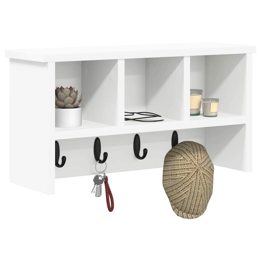 Vidaxl wandgemonteerde kapstok muurmontage wit 50 x 16 x 26 cm