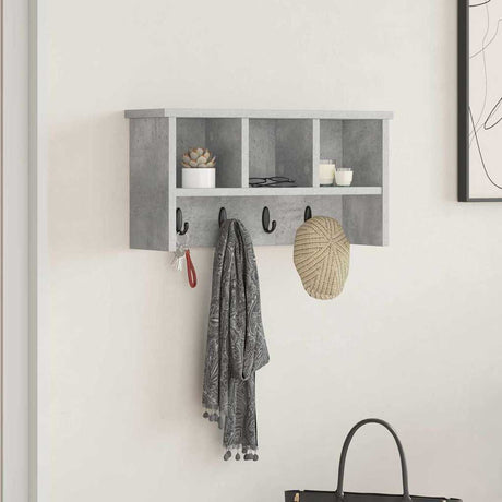 Vidaxl wandgemonteerde kapstok muurmontage beton grijs 50 x 16 x 26 cm