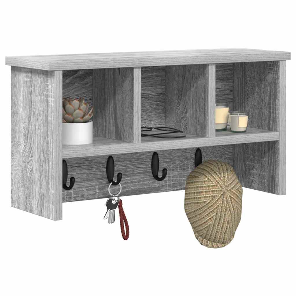 Vidaxl wandgemonteerde kapstok muurmontage grijs sonoma bewerkt hout