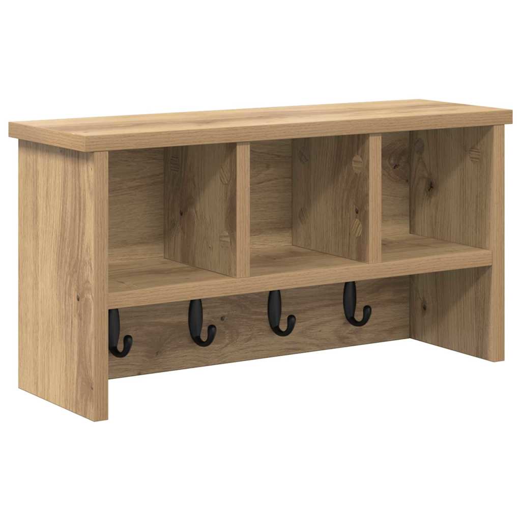Vidaxl wandgemonteerde kapstok muurmontage artisan eiken bewerkt hout