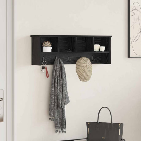 Vidaxl wandgemonteerde kapstok muurmontage zwart eiken 75 x 16 x 26 cm