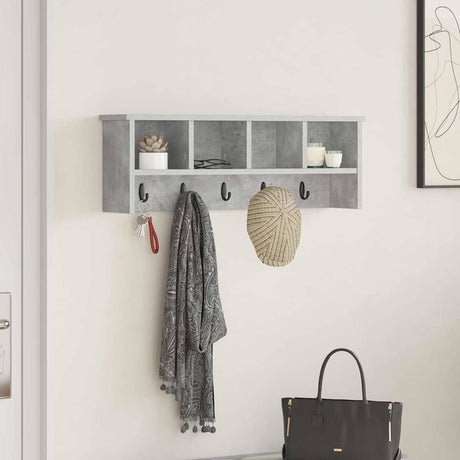 Vidaxl wandgemonteerde kapstok muurmontage beton grijs 75 x 16 x 26 cm