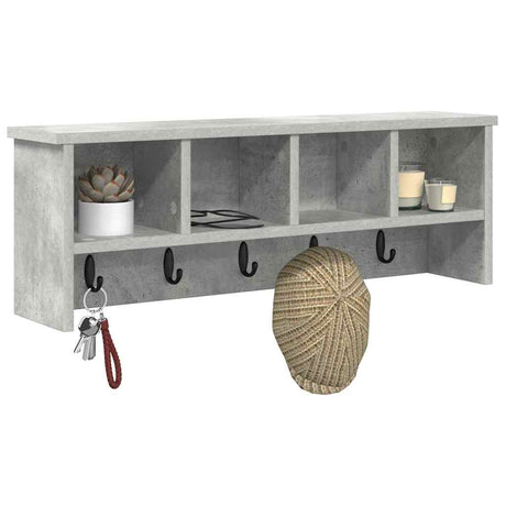 Vidaxl wandgemonteerde kapstok muurmontage beton grijs 75 x 16 x 26 cm