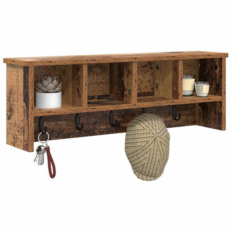 Vidaxl wandgemonteerde kapstok muurmontage oudhout 75 x 16 x 26 cm