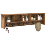 Vidaxl wandgemonteerde kapstok muurmontage oudhout 100 x 16 x 26 cm