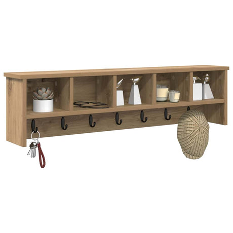Vidaxl wandgemonteerde kapstok muurmontage artisan eiken bewerkt hout