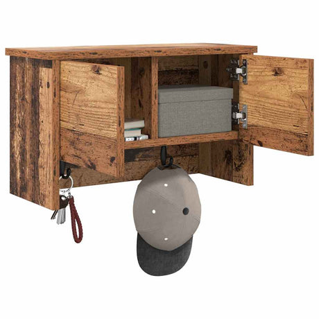 Vidaxl wandgemonteerde kapstok muurmontage oudhout 50 x 20 x 30 cm