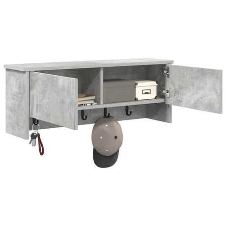 Vidaxl wandgemonteerde kapstok muurmontage beton grijs 80 x 20 x 30 cm